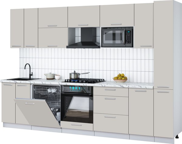 Кухонный гарнитур Интерлиния Мила Gloss 3.1-ПМ2 - фото