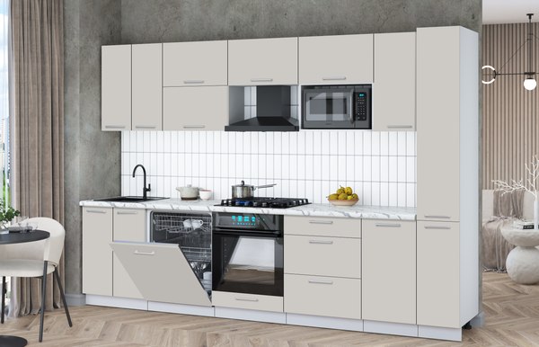 Кухонный гарнитур Интерлиния Мила Gloss 3.1-ПМ2