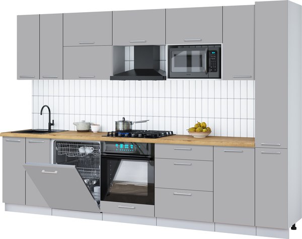 Кухонный гарнитур Интерлиния Мила Gloss 3.1-ПМ2 - фото