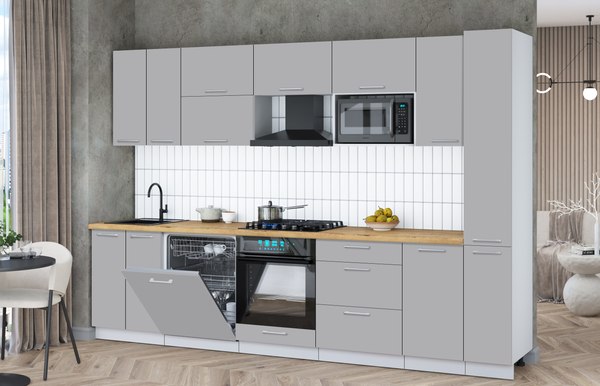 Кухонный гарнитур Интерлиния Мила Gloss 3.1-ПМ2