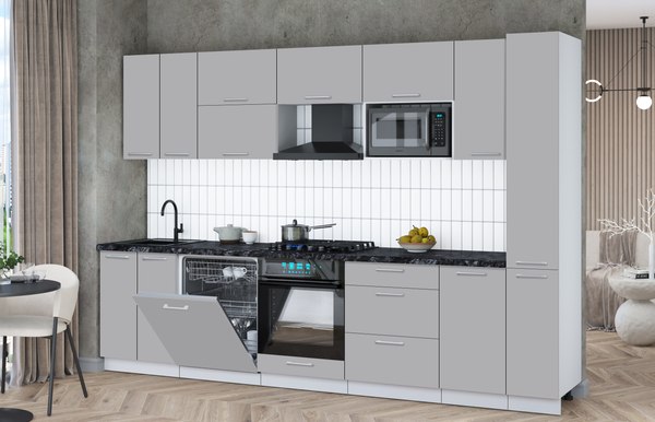 Кухонный гарнитур Интерлиния Мила Gloss 3.1-ПМ2