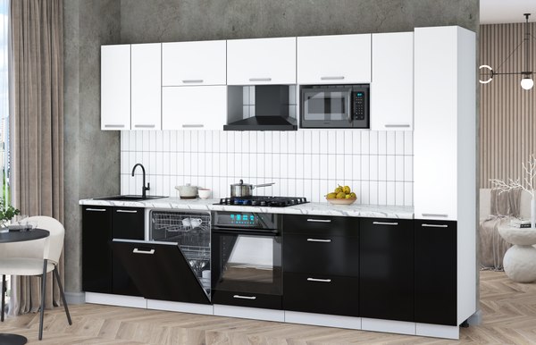 Кухонный гарнитур Интерлиния Мила Gloss 3.1-ПМ2