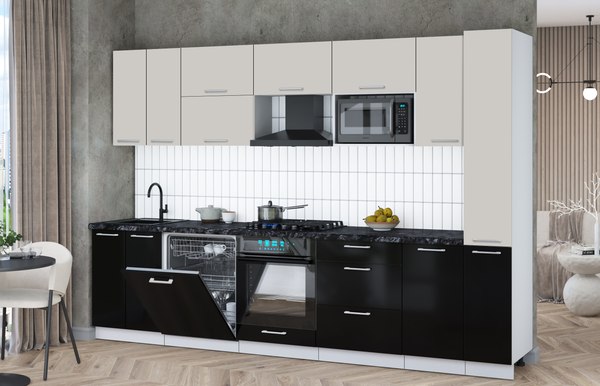 Кухонный гарнитур Интерлиния Мила Gloss 3.1-ПМ2