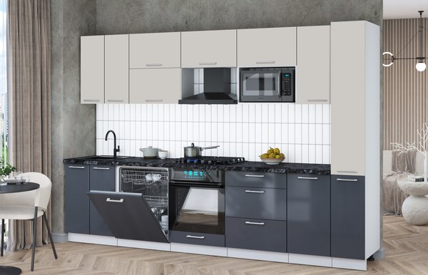 Кухонный гарнитур Интерлиния Мила Gloss 3.1-ПМ2