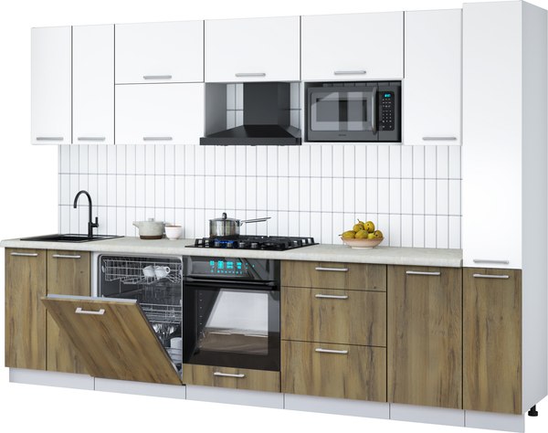 Кухонный гарнитур Интерлиния Мила Gloss 3.1-ПМ2 - фото