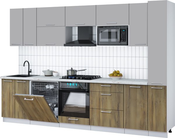 Кухонный гарнитур Интерлиния Мила Gloss 3.1-ПМ2 - фото