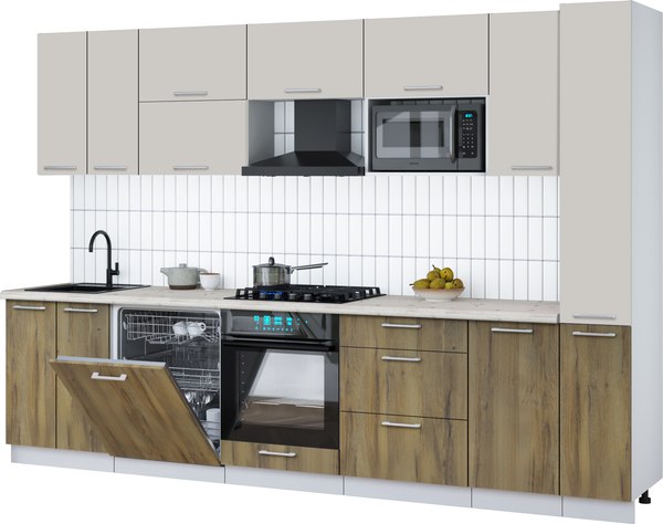 Кухонный гарнитур Интерлиния Мила Gloss 3.1-ПМ2 - фото