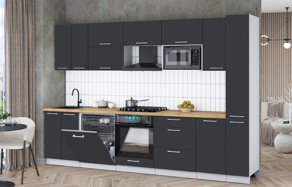 Кухонный гарнитур Интерлиния Мила Gloss 3.1-ПМ2