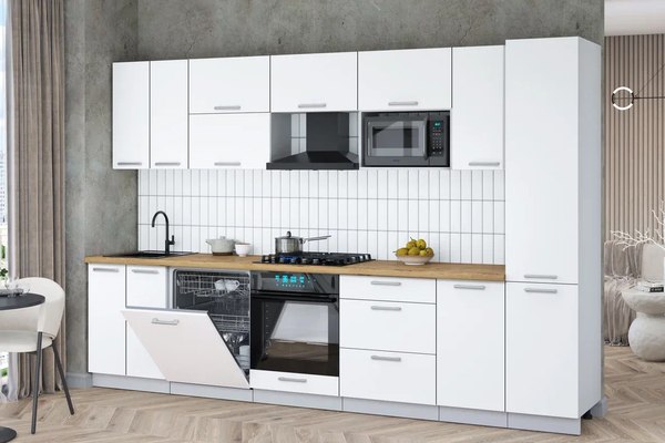 Кухонный гарнитур Интерлиния Мила Gloss 3.2-ПМ2