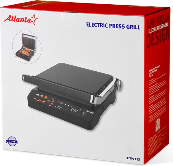 Электрогриль Atlanta ATH-1113 (черный)