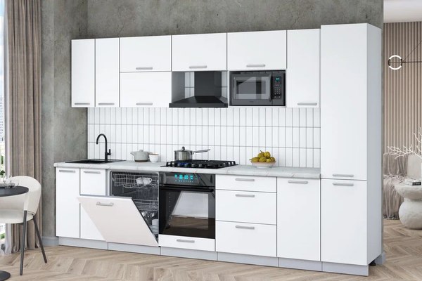 Кухонный гарнитур Интерлиния Мила Gloss 3.2-ПМ2