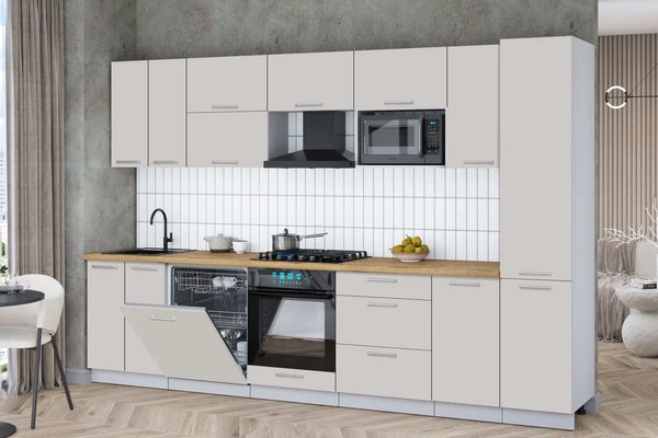 Кухонный гарнитур Интерлиния Мила Gloss 3.2-ПМ2