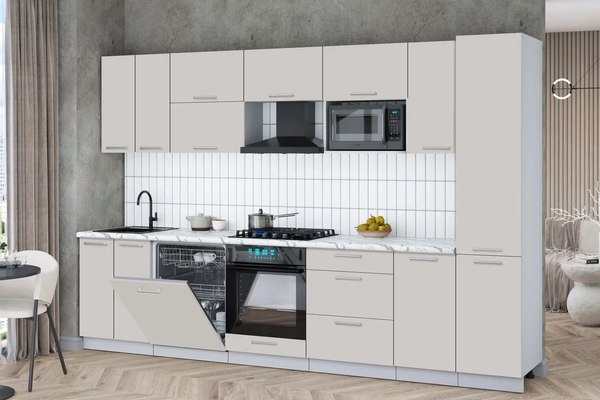 Кухонный гарнитур Интерлиния Мила Gloss 3.2-ПМ2