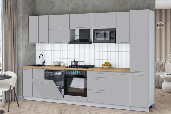 Кухонный гарнитур Интерлиния Мила Gloss 3.2-ПМ2