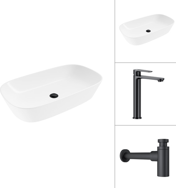 Умывальник со смесителем Lauter 21393-70 + Moon 21СК8691BS с сифоном 21635B - фото