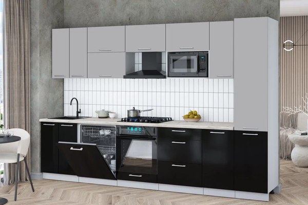 Кухонный гарнитур Интерлиния Мила Gloss 3.2-ПМ2