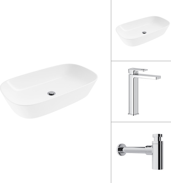 Умывальник со смесителем Lauter 21393-70 + Cascade 21СК0655C + сифон 21635CH - фото