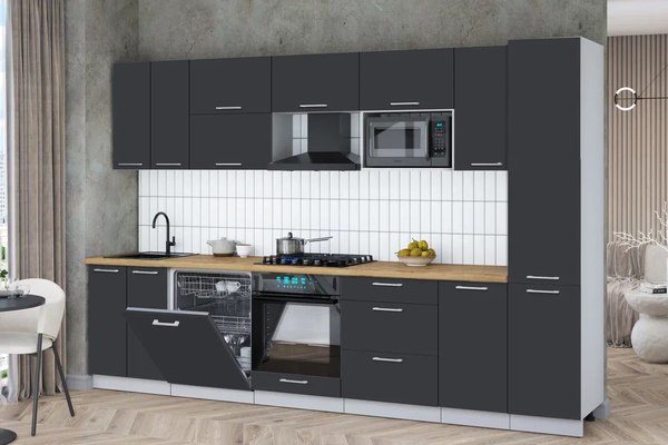 Кухонный гарнитур Интерлиния Мила Gloss 3.2-ПМ2