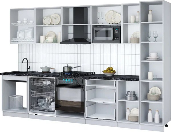 Кухонный гарнитур Интерлиния Мила Gloss 3.2-ПМ2