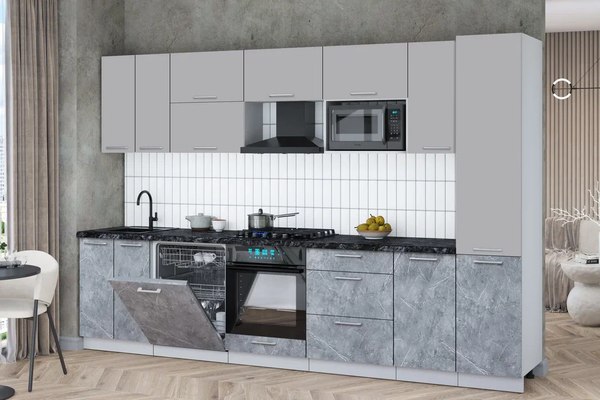 Кухонный гарнитур Интерлиния Мила Gloss 3.2-ПМ2