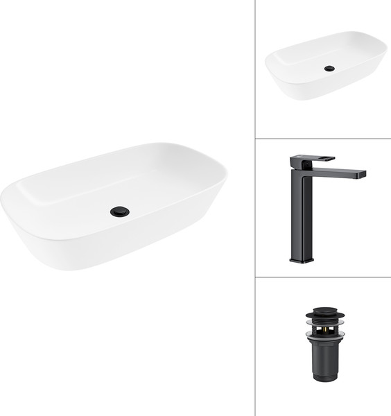 Умывальник со смесителем Lauter 21393-70 + Cascade 21СК0655BS + донный клапан 21190B - фото