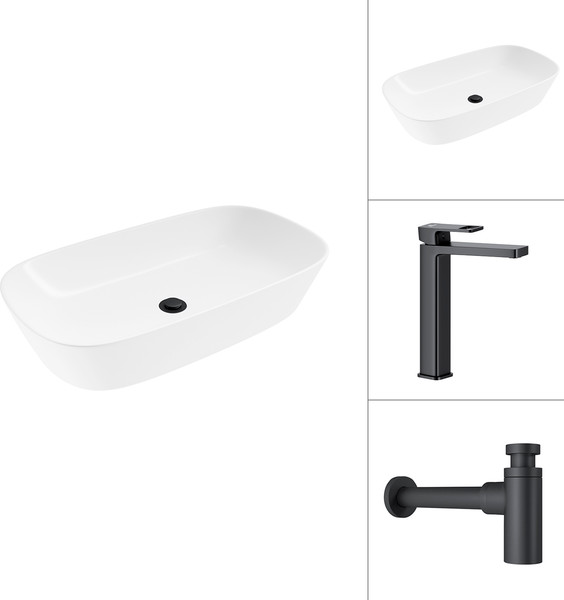 Умывальник со смесителем Lauter 21393-70 + Cascade 21СК0655BS + сифон 21635B - фото