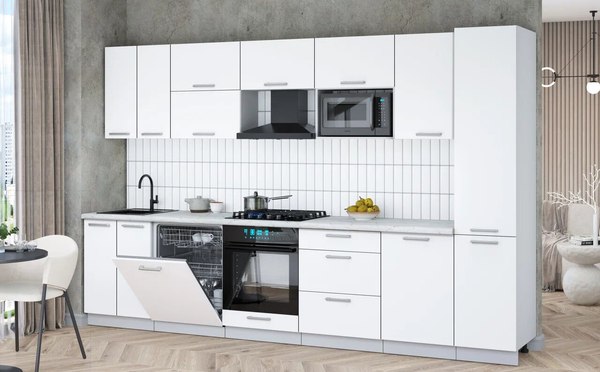 Кухонный гарнитур Интерлиния Мила Gloss 3.3-ПМ2