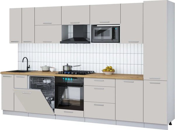 Кухонный гарнитур Интерлиния Мила Gloss 3.3-ПМ2 - фото