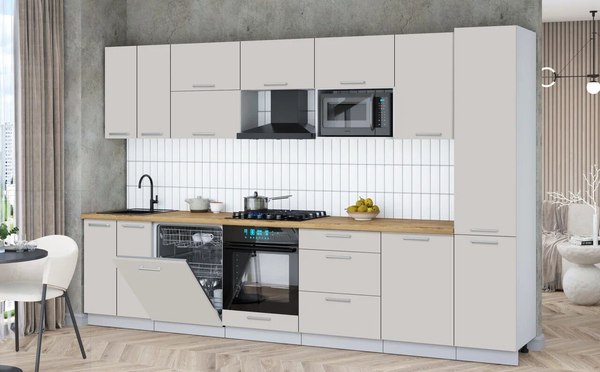 Кухонный гарнитур Интерлиния Мила Gloss 3.3-ПМ2