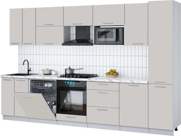 Кухонный гарнитур Интерлиния Мила Gloss 3.3-ПМ2 - фото