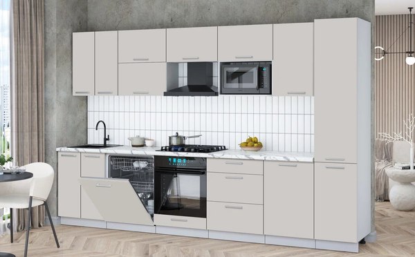 Кухонный гарнитур Интерлиния Мила Gloss 3.3-ПМ2