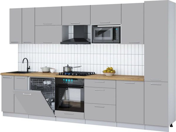 Кухонный гарнитур Интерлиния Мила Gloss 3.3-ПМ2 - фото