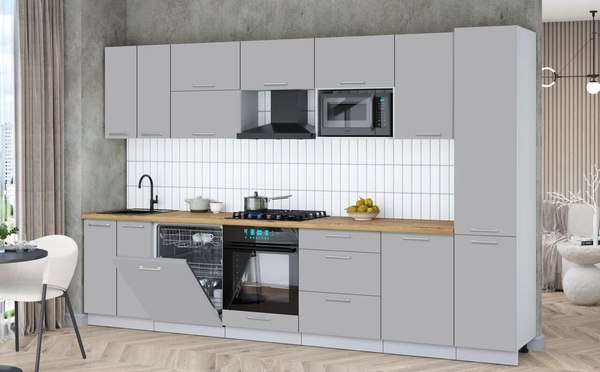 Кухонный гарнитур Интерлиния Мила Gloss 3.3-ПМ2