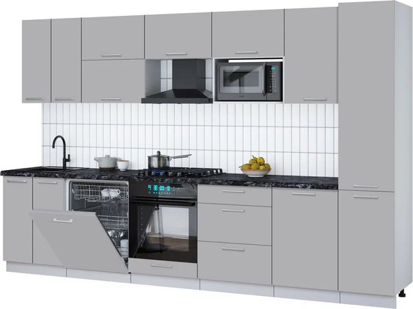 Кухонный гарнитур Интерлиния Мила Gloss 3.3-ПМ2 - фото