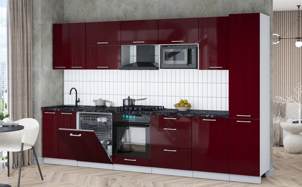 Кухонный гарнитур Интерлиния Мила Gloss 3.3-ПМ2