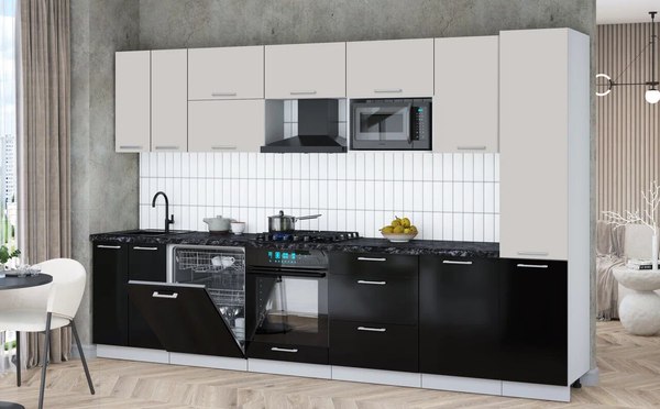 Кухонный гарнитур Интерлиния Мила Gloss 3.3-ПМ2