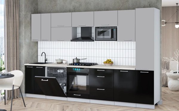 Кухонный гарнитур Интерлиния Мила Gloss 3.3-ПМ2