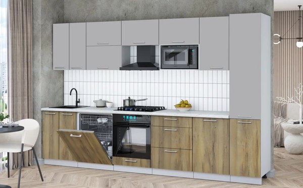 Кухонный гарнитур Интерлиния Мила Gloss 3.3-ПМ2