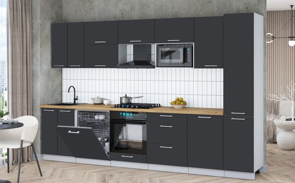 Кухонный гарнитур Интерлиния Мила Gloss 3.3-ПМ2