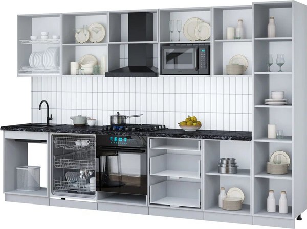 Кухонный гарнитур Интерлиния Мила Gloss 3.3-ПМ2