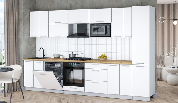 Кухонный гарнитур Интерлиния Мила Gloss 3.4-ПМ2