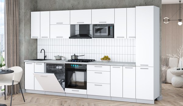 Кухонный гарнитур Интерлиния Мила Gloss 3.4-ПМ2