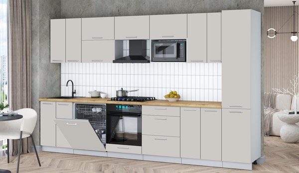 Кухонный гарнитур Интерлиния Мила Gloss 3.4-ПМ2