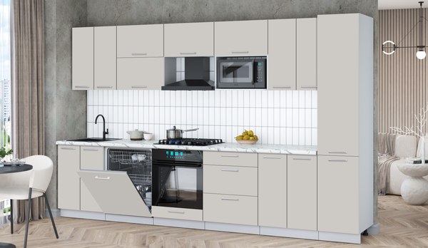 Кухонный гарнитур Интерлиния Мила Gloss 3.4-ПМ2