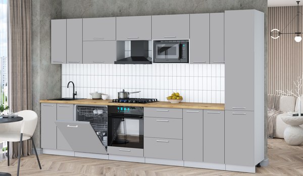 Кухонный гарнитур Интерлиния Мила Gloss 3.4-ПМ2