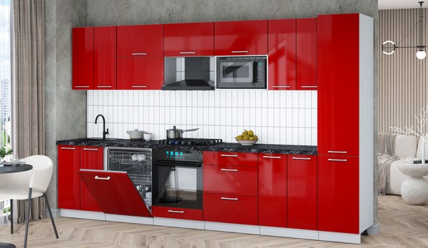 Кухонный гарнитур Интерлиния Мила Gloss 3.4-ПМ2