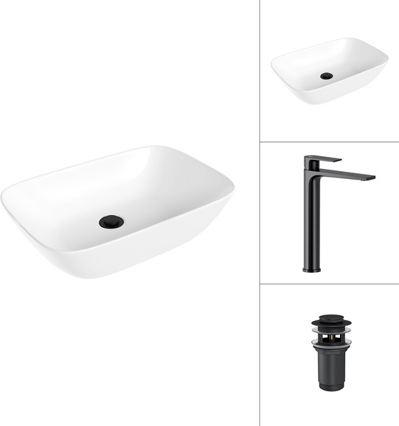 Умывальник со смесителем Lauter 21454 + Reef 21CK8678BS + донный клапан 21190B - фото