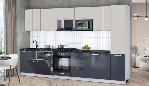 Кухонный гарнитур Интерлиния Мила Gloss 3.4-ПМ2