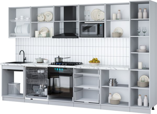 Кухонный гарнитур Интерлиния Мила Gloss 3.4-ПМ2