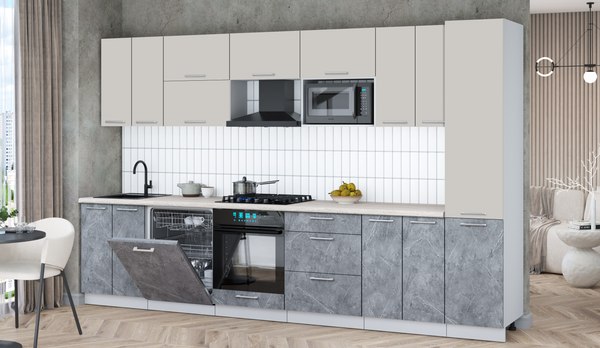 Кухонный гарнитур Интерлиния Мила Gloss 3.4-ПМ2